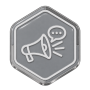 Monochromatyczny emblemat osiągnięcia w heksagonie-6
